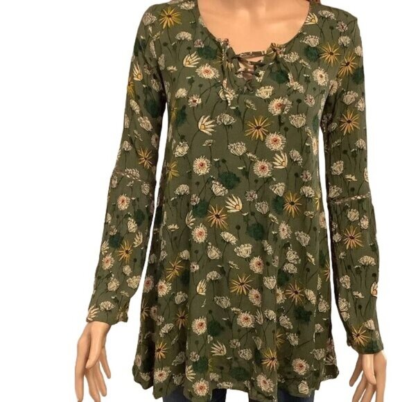 (6 for $25)Mossimo Supply Co Vintage Floral Long Sleeve Blouse XS - Picture 3 of 6